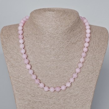 Kunzite Necklace (synthetic) Faceted Bead, 8 mm diameter, length 45–48 cm