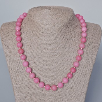 Synthetic Tourmaline Necklace with Smooth Beads, 10.5 mm, 47–51 cm