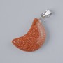 Pendant 'Moon' Aventurine Golden Sand (synthetic) stone, diameter 18x12mm ±, length 26mm ±