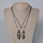 Pair of pendants 'Skull' bronze and silver metal 55x19mm+, length 45-50cm+