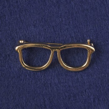 Glasses Brooch in Gold-Tone Metal 16x40 mm+