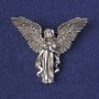 Angel pendant-brooch in silvery metal 43x50mm+