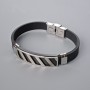 Men's bracelet with metal inserts, length 21 cm, thickness 10 mm ±, insert thickness 11.5 mm ±, rubber