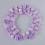 Amethyst Beads, natural stone, faceted, 12x8 mm, length 41 cm on thread