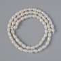 Relief-textured freshwater pearl beads, diameter about 3.5–5 mm, length about 33 cm on a thread