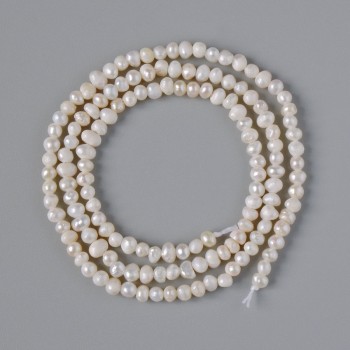Freshwater Pearl Beads, diameter 3x2.5 mm, length 35 cm on thread