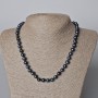 Necklace of Black River Pearls, diameter 8.5×7 mm, length 44–45 cm