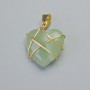 Pendant 'Heart' nephrite in a golden braided wrap, diameter 20×20 mm ±, length 30 mm ±