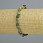Serpentine Bracelet with Natural Stone Faceted Beads, Diameter 7×9 mm, Length 18 cm (Stretch)