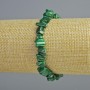 Malachite bracelet with natural chips, 9×3 mm diameter, 18 cm length (stretch)