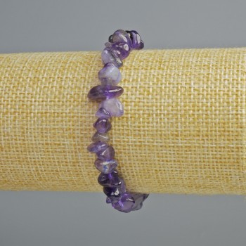 Bracelet with natural amethyst chips, 8×4 mm diameter, length 18 cm ± (stretch)