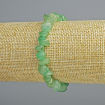 Stretch bracelet with natural jade chip beads, 8x4 mm diameter, 18 cm length