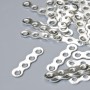 4-Strand Spacer Bar, diameter 14×3.5 mm, hole diameter 1.4 mm, pack of 50 pcs, silver-colored metal