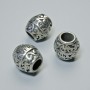 Bead-insert finding, diameter 11x11 mm ±, hole diameter 4.8 mm, silver-colored metal, 1 piece