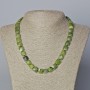 Canadian Jadeite Necklace, Natural Stone, Faceted Rectangular Beads, 9x10x5 mm, 5 mm ±, Length 45-47 cm