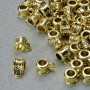 Gold-tone bail holder, diameter 5 mm, bore diameters 1.8 mm and 3.3 mm, length 8 mm, gold-tone metal color, pack of 60 pcs ± 20 g