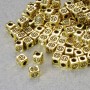 Bead-insert findings, diameter 4x3 mm, hole diameter 1.8 mm, gold-tone metal, pack 20 g ± 120 pcs