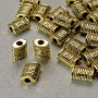 Bead-insert finding, diameter 9x7x4 mm, hole diameter 2.5 mm, gold-tone metal, package 20 g, 25 pcs