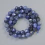 Sodalite Beads, Natural Stone, Multifaceted, Diameter 7x8 mm, Length 36 cm on Thread