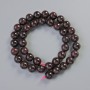 Garnet beads, natural stone, smooth round balls, diameter 10 mm ±, length 38 cm ± on thread