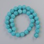 Natural Aquamarine Beads - smooth round stones, 12 mm diameter ±, 38 cm length ± on beading thread