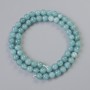 Aquamarine Beads, Natural Stone, Smooth Round Beads, Diameter 6.5 mm, Length Approximately 38 cm on a String