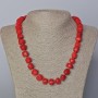 Natural Coral Necklace, Faceted Beads, diameter 11×10 mm, length 45–50 cm