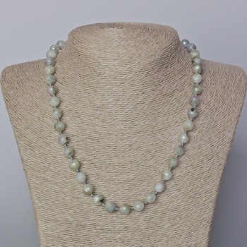 Labradorite Necklace with Faceted Beads, Natural Stone, 8 mm Diameter, 45–51 cm Length