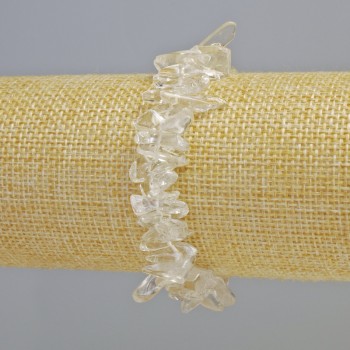 Bracelet with mountain crystal chip 'Needle', size 15×4 mm ± (stretch), length 18 cm+
