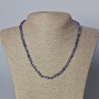Iolite Necklace, natural stone, faceted cubes, diameter 4.5 mm ±, length 45-49 cm ±