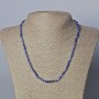 Sodalite Necklace with Faceted Cube Beads, Natural Stone, 4 mm Diameter, 45–49 cm Length