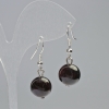 Garnet Earrings, natural stone, smooth beads, diameter 12.5 mm, length 33 mm