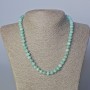 Amazonite Necklace with Natural Stone, Faceted Rondelle Beads with Seed Beads, Diameter 8x6 mm, Length 45–47 cm