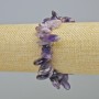 Bracelet with Amethyst and Charoite, natural stone chip 'Needle', diameter 18x4 mm +/- (stretch), length 18 cm+