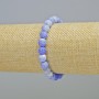 Frosty Agate Bracelet blue smooth beads, 8 mm diameter ± (stretch), length 18 cm+