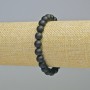 Shungite Bracelet (Synthetic) Smooth Beads, 8mm Diameter, Stretch Band, 18 cm Length