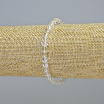 Bracelet of Rock Crystal, natural stone, faceted cube beads, diameter 4.5 mm ±, stretch, length 18 cm+