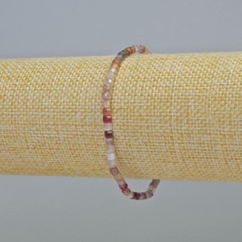 Tourmaline Bracelet with Natural Stone – Faceted Cube Beads, 3 mm Diameter ± (Stretch), Length 18 cm+
