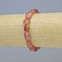 Strawberry quartz bracelet, natural stone, faceted, diameter 9x12mm± (stretch), length 18cm+