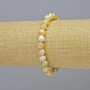 Bracelet Natural Mother-of-Pearl, smooth bead, 7 mm diameter ± (stretch), length 18 cm+