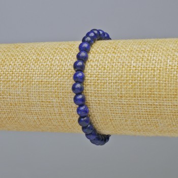 Lapis Lazuli Bracelet (Artificial) Smooth Beads, 6.5 mm Diameter, Elastic Band, 18 cm Length