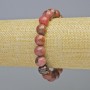 Rhodonite Bracelet, Natural Stone, Smooth Beads, Diameter 10 mm ±, Stretch, Length 18 cm+