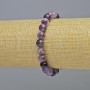 Amethyst Bracelet with Natural Stone - Smooth Bead, 8 mm Diameter ± (Stretch), 18 cm Length