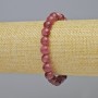 Rubellite Tourmaline Bracelet, natural stone, smooth bead, 8 mm diameter ± (stretch), length 18 cm+