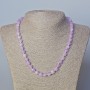 Lavender Amethyst Necklace with Faceted Cubes, Natural Stone, 7 mm Diameter, Length 45–49 cm