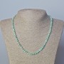 Amazonite Necklace with faceted cube beads, natural gemstone, diameter 4 mm ±, length 45–49 cm