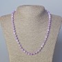 Kunzite Necklace (Synthetic) Smooth Beads, 6mm Diameter, Length 45–51 cm