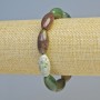Bracelet with multicolored Jasper, natural stone, oval, 10×20 mm ± (stretch), length 18 cm+