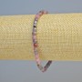 Bracelet with Sapphire and Ruby, Natural Gemstone, Faceted Cube, Diameter 4 mm ± (Stretch), Length 18 cm+