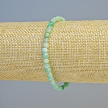 Amazonite bracelet, natural stone, faceted cube, diameter 4 mm +/- (stretch), length 18 cm+
